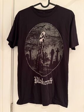 Black Short-Sleeve Tee with Grim Reaper Graphic - Blackcraft